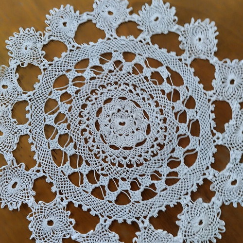 Handmade Traditional Needle Lace White Doily