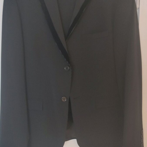 Made In Italia suit black with velvety details like new, size S