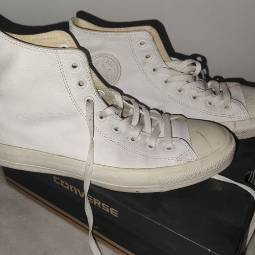 Converse δερμάτινα μποτάκια, άσπρα, νούμερο 42,5