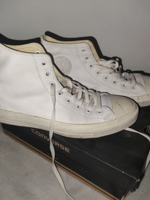 Converse δερμάτινα μποτάκια, άσπρα, νούμερο 42,5