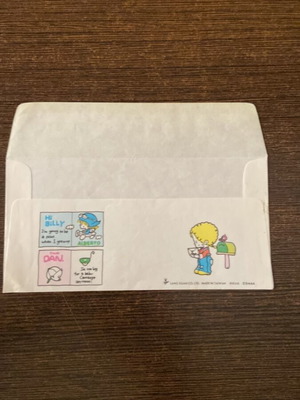 Lang Kuan Co. vintage letter envelope with Billy and Alberto designs