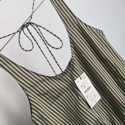 Zara striped green and brown playsuit size M, new