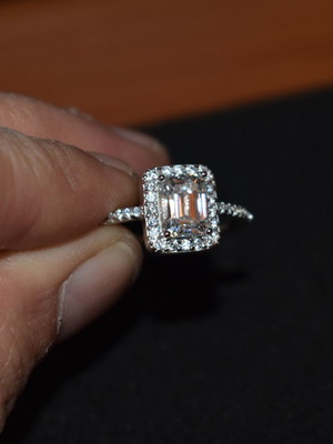 Silver Moissanite Solitaire Ring 2.00 Carat Lab Created New