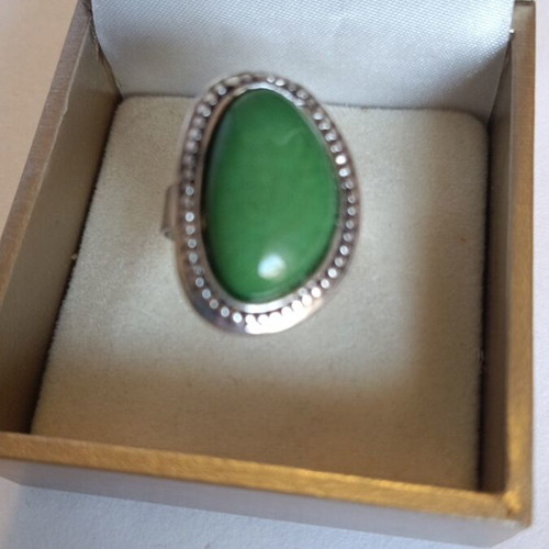 Steel ring like new, green