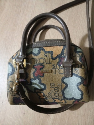 Tous crossbody barrel bag used, brown multicolor