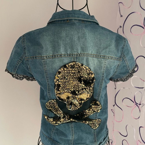 Denim blouse used, blue