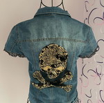 Denim blouse used, blue