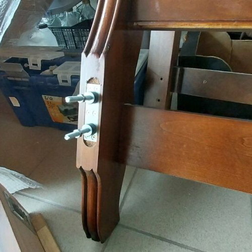 Semi-double American solid wood bed with mattress and base