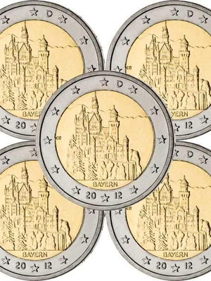 SAC Германия 2 евро 2012 A-D-F-G-J UNC Бавария
