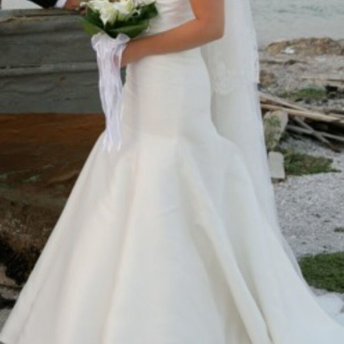 Pronovias wedding dress used with train and removable belts, size S