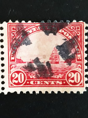 Γραμματόσημο USA 1923 20c Golden Gate Carmine Rose σε άριστη κατάσταση