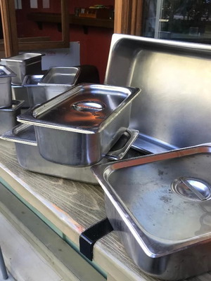 Stackable Metal Gastronomy Containers used for Professional Use