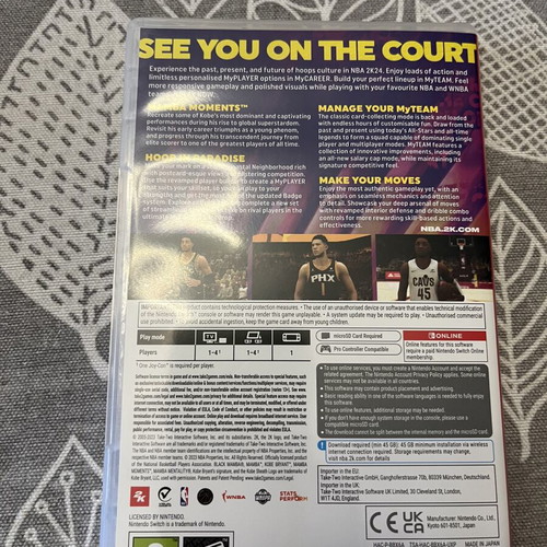 NBA 2K24 Kobe Bryant Edition Nintendo Switch game like new