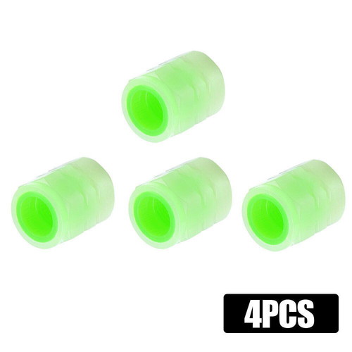 Glowing Valve Caps Green, Set of 4, New