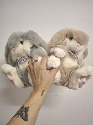 Medium Bunny Rabbit Vintage Plush Toy set of 2 by KEEL new with tags