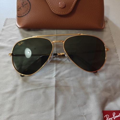 Ray Ban RB3625 Aviator Sunglasses 58 Size Like New Green