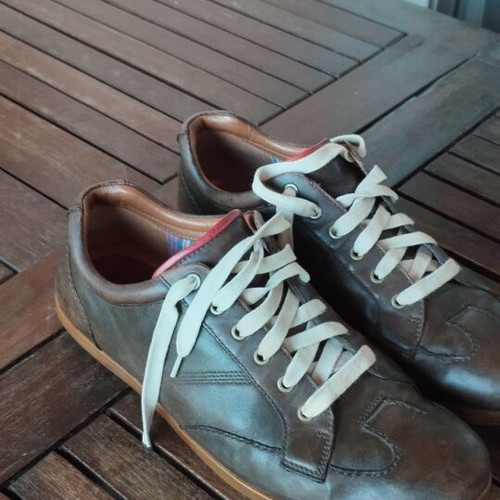 Clarks men's leather sneakers used, size EU 46, brown