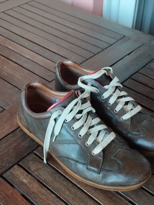 Clarks men's leather sneakers used, size EU 46, brown