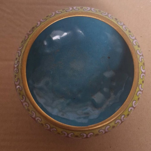 Cloisonné decorative vases used, set of 3 pieces