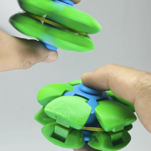 Push Spin Ball 3D printed fidget toy, anti stress game