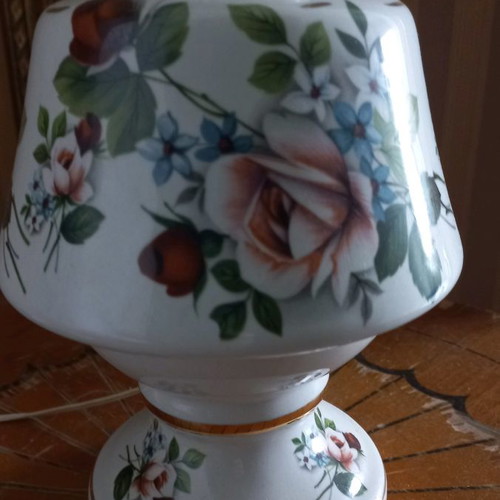 Porcelain lamp used, height 40cm