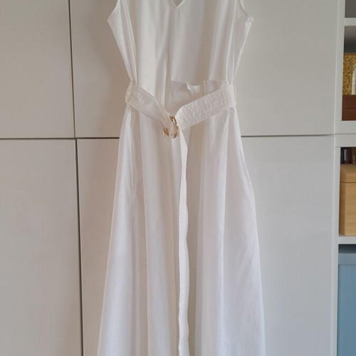 Summer dress Max&Co white poplin with matching belt like new