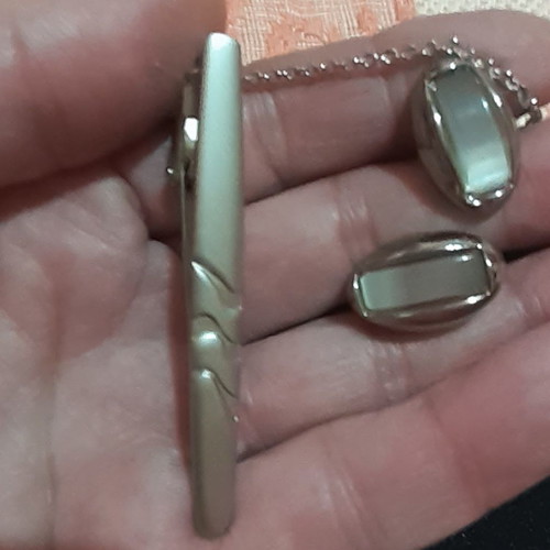 Lepekoff titanium cufflinks and tie clips set used