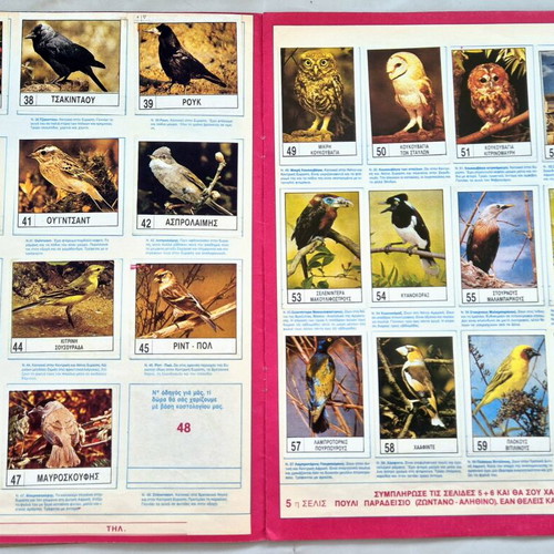 Karouzel Birds Album used with 28 missing stickers
