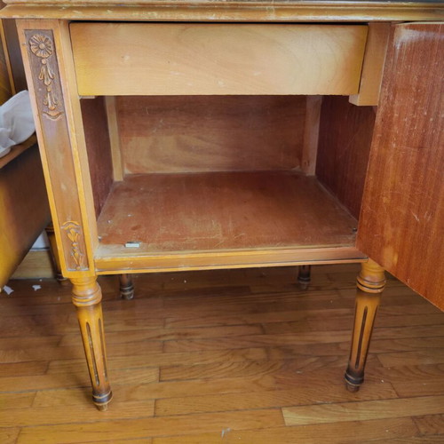 Vintage bedroom set used with dressing table, mirror and nightstands