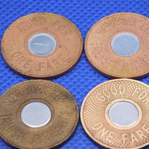 NYC Bullseye Subway Tokens 1986-1995, set of 10