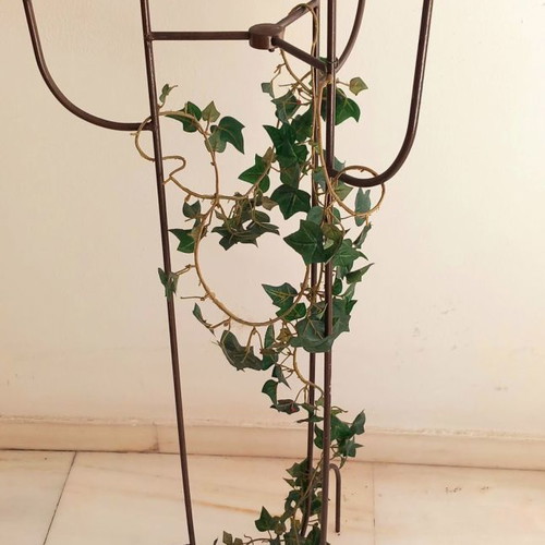 Metal floor-standing six-arm candlestick used, height 1.05 m