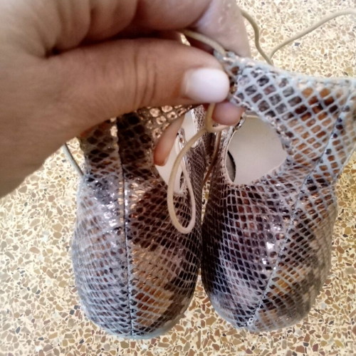 Shoe Bizz bronze leather ballerinas size 39