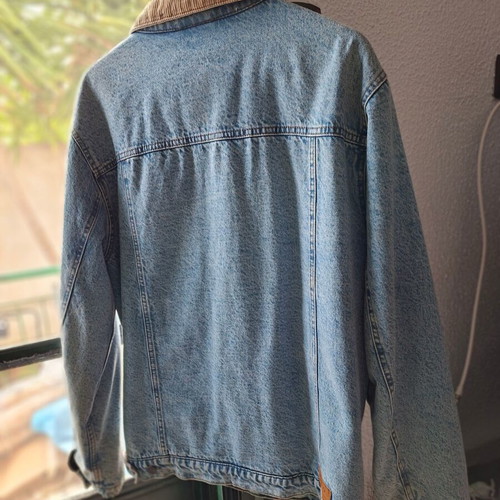 Men's denim jacket with lining Pull & Bear like new, blue