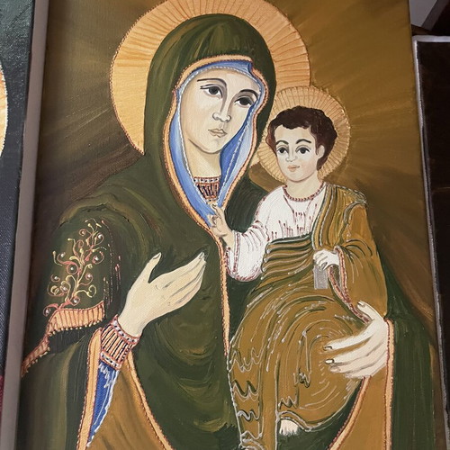 Oil painting on wood or fabric 70x50 cm