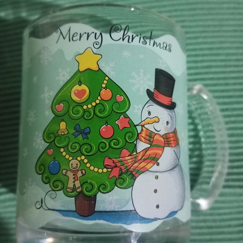 Christmas glass mug like new