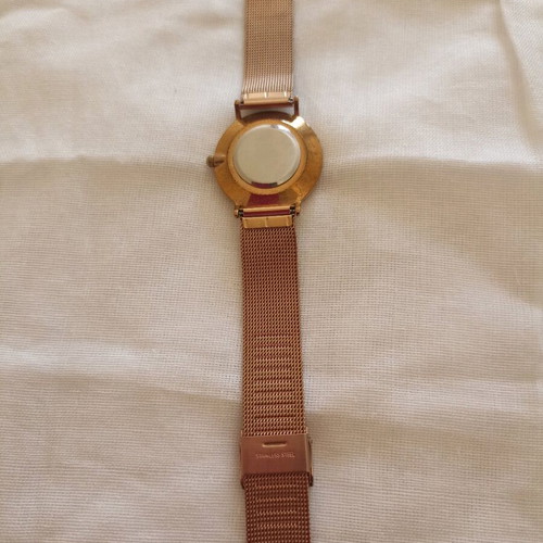 Skmei women's watch used, pink gold, metal bracelet