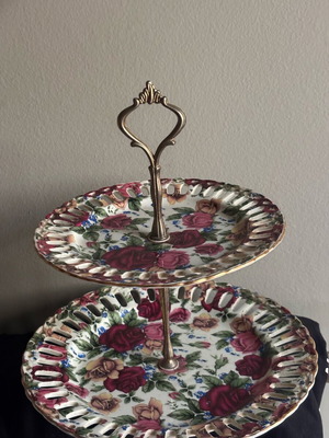 Limoge porcelain etagere used