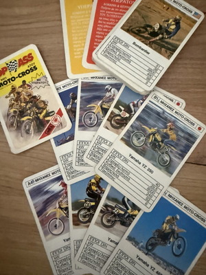 Υπερατού Moto-Cross Top Ass παιχνίδι καρτών μεταχειρισμένο, vintage σετ