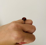 Ring used, silver with amber stone