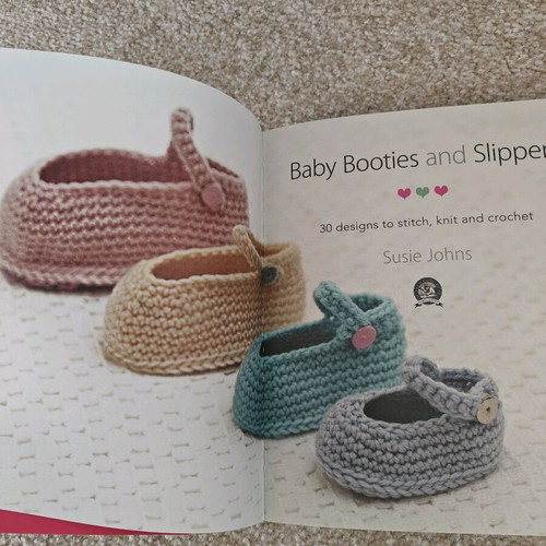 Baby Booties and Slippers book new, 30 designs to stitch, knit and crochet