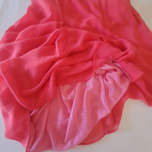 Access Fashion Coral Pink Off Shoulder Chiffon Dress EU 46 like new