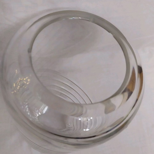 Decorative crystal vase used with small chip on rim