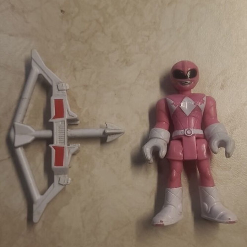 Pink Power Ranger figure from Imaginext with bow like new