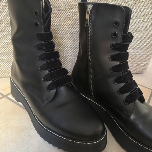 Designer Black Combat Boots Claudie Pierlot Size 40 Like New