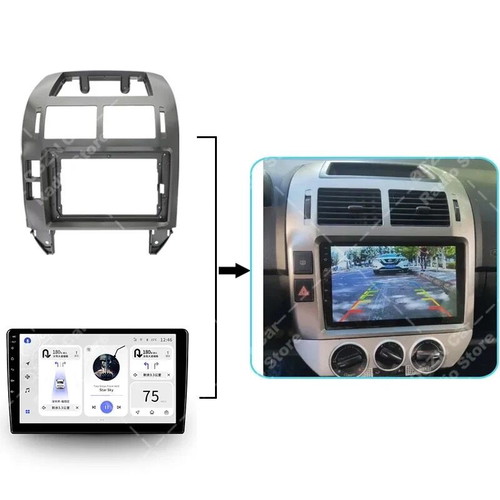 VW Polo 9n frame for 9-inch screen with storage box, like new