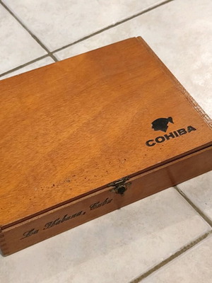 Cohiba cigar storage box used, vintage wood