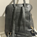 Women's backpack bag, grey mouse color, 2 outer pockets