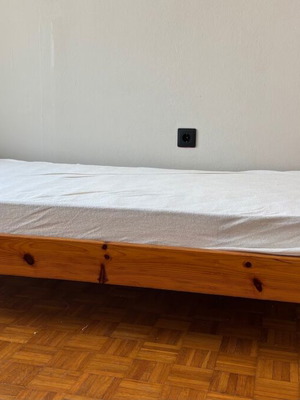 Wooden bed used with slats, solid wood, 2m x 1m x 0.7m