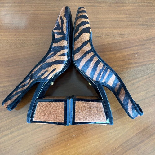 Kat Maconie women's slingback shoes like new, brown pony hair