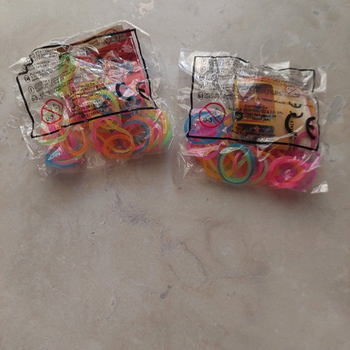 Colored Hair Elastics new, in sealed bags